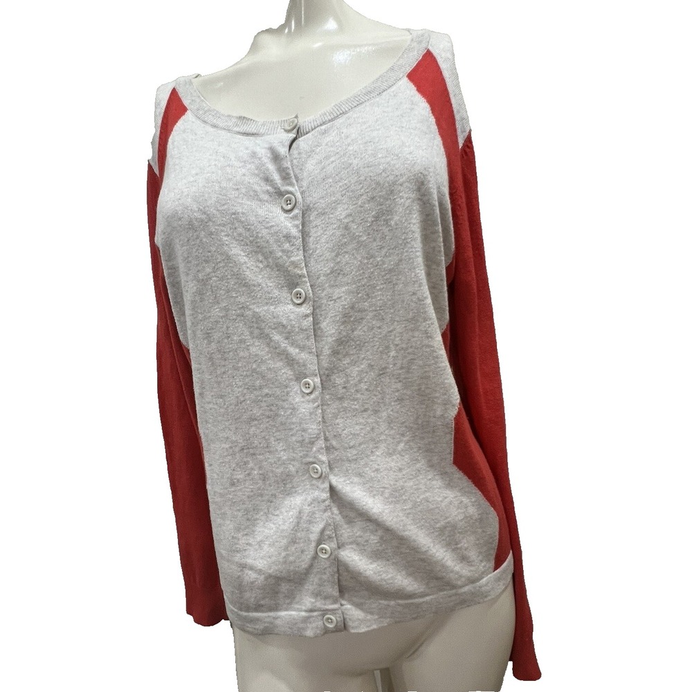 CAbi Womens Hourglass Orange Cotton Cardigan Button Sweater 192 Size Medium